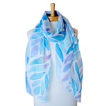 Abstract Leaves Scarf Blue