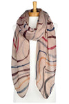 Multi Coloured Lines Scarf Red