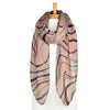 Multi Coloured Lines Scarf Red