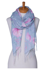 Floral Garden Scarf Light Grey