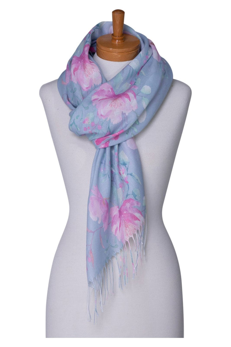 Floral Garden Scarf Light Grey