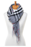 Xavier Check Scarf Grey