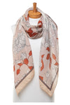 Multi Flower Scarf Camel