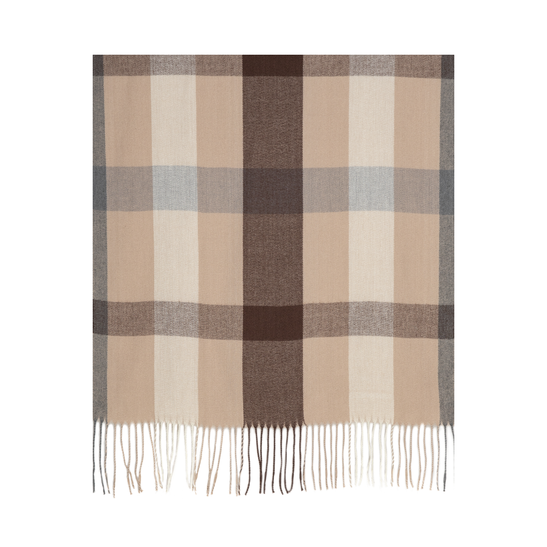 Classic Plaid Scarf Brown/Beige