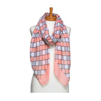 Mosaic Pattern Scarf Pastel Apricot