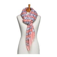 Mosaic Pattern Scarf Pastel Apricot