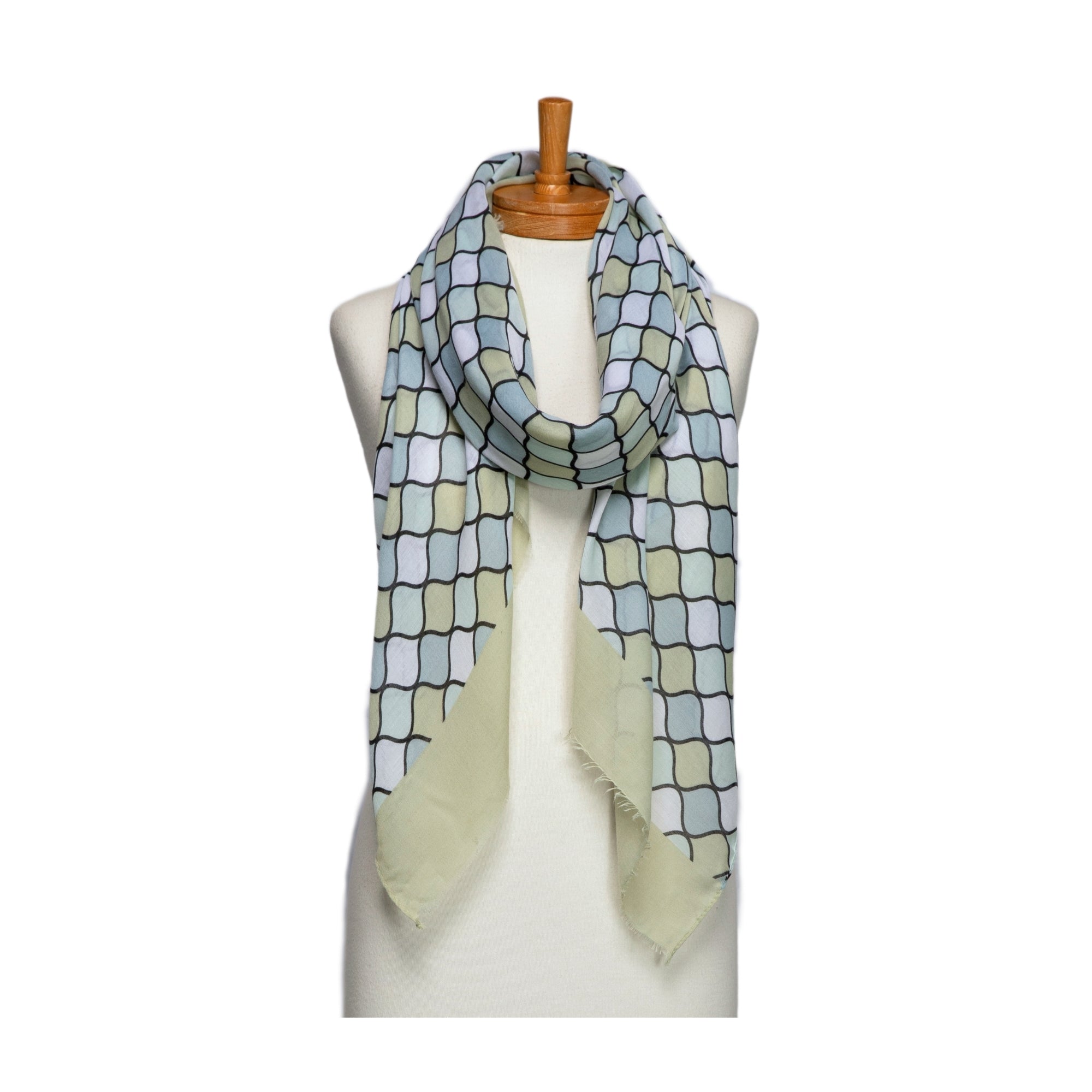 Mosaic Pattern Scarf Light Mint