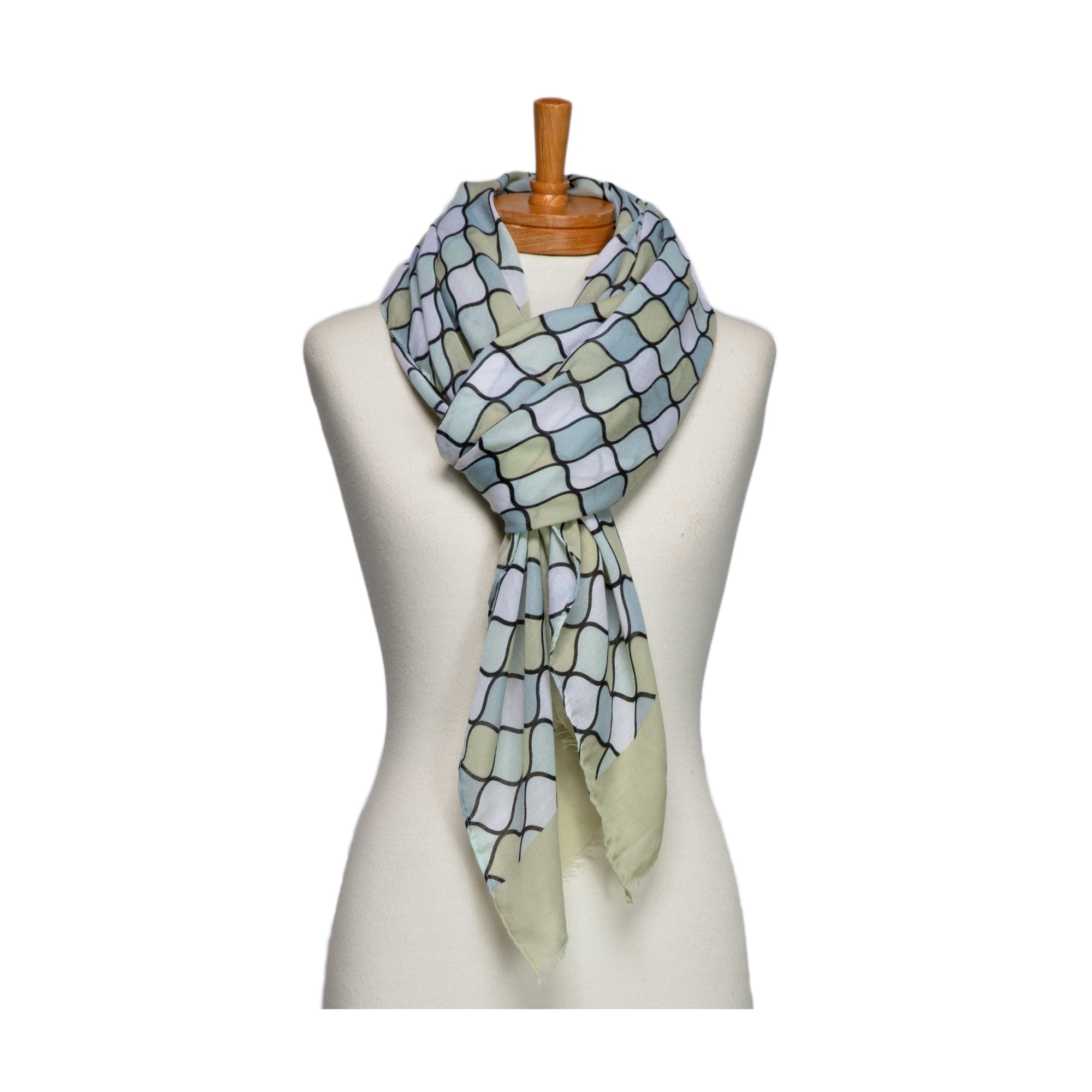 Mosaic Pattern Scarf Light Mint