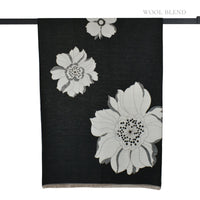 Reversible Floral Scarf Black