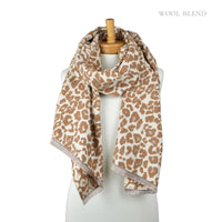 Reversible Leopard Luxe Scarf Camel