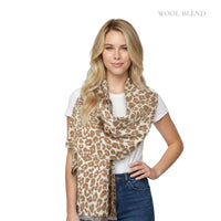 Reversible Leopard Luxe Scarf Camel