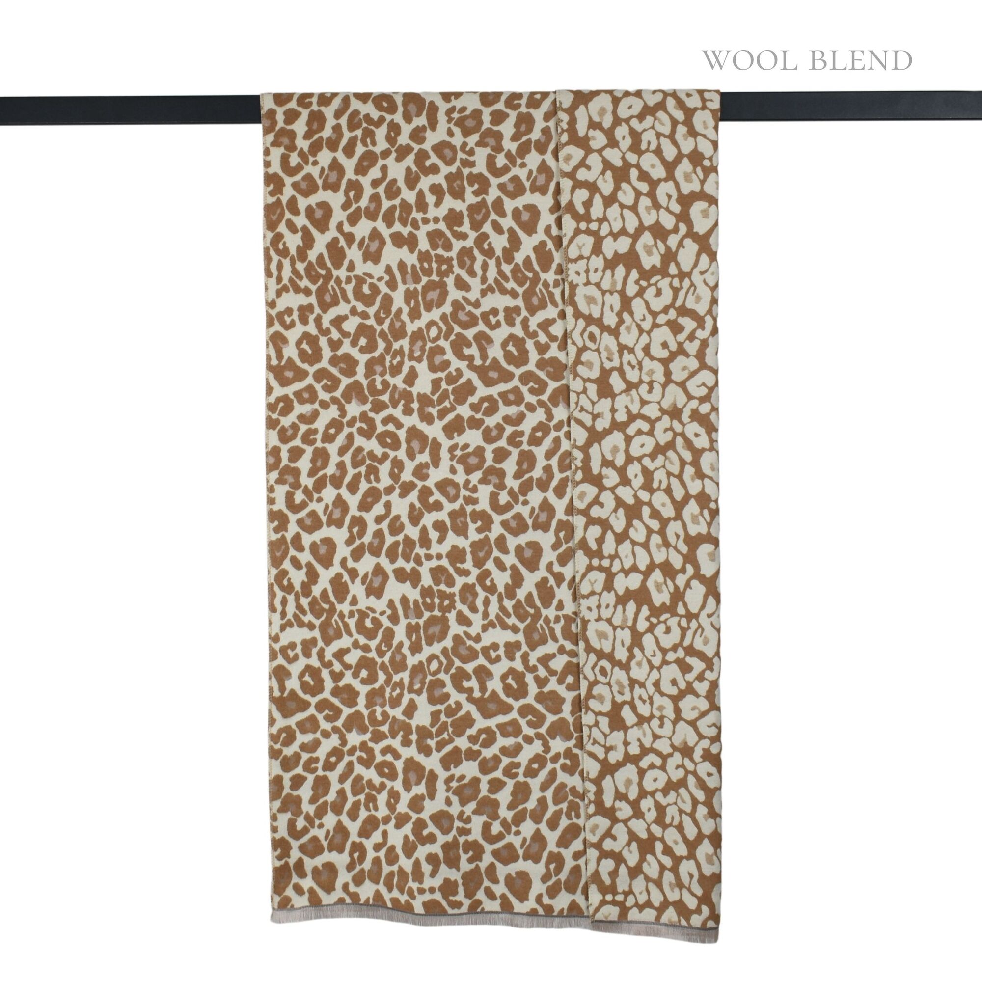Reversible Leopard Luxe Scarf Camel