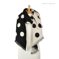 Reversible Polka Dot Scarf Black/White