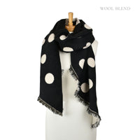 Reversible Polka Dot Scarf Black/White