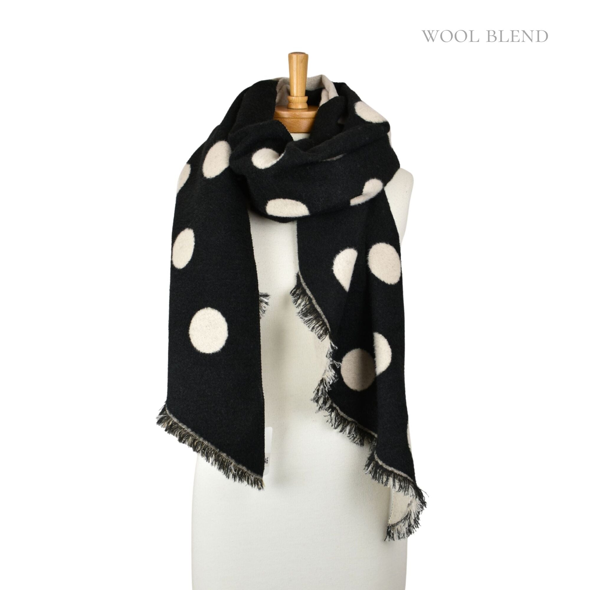 Reversible Polka Dot Scarf Black/White