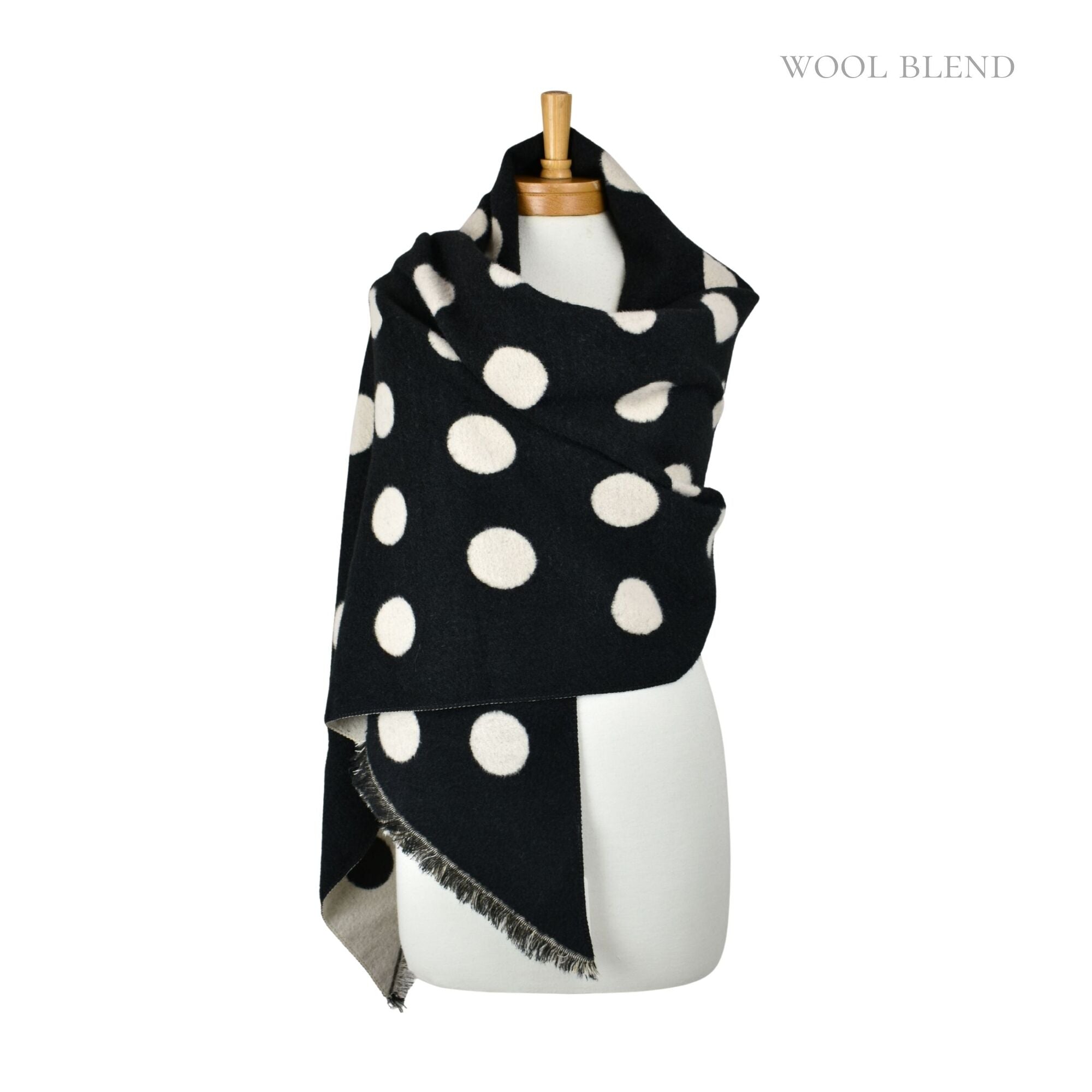 Reversible Polka Dot Scarf Black/White