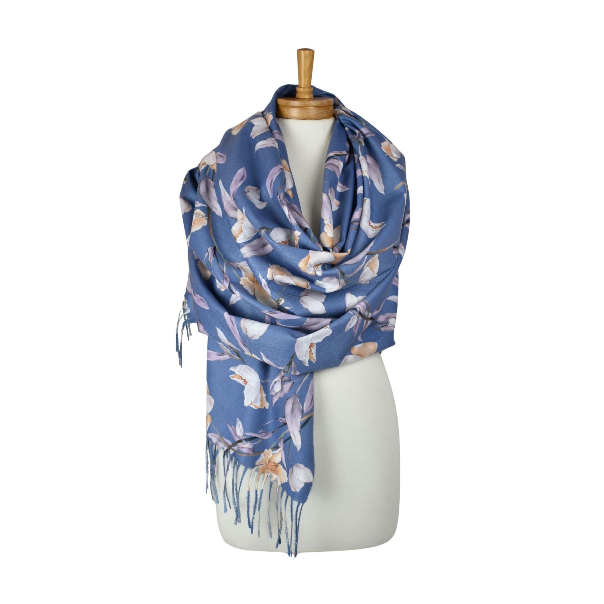 Magnolia Garden Scarf Cobalt Blue