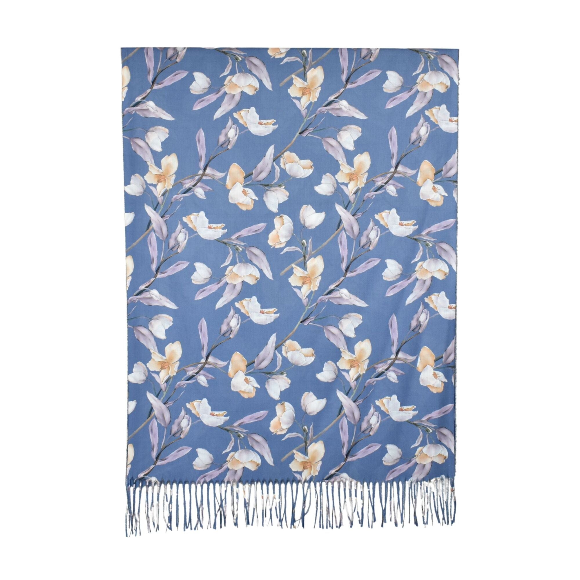 Magnolia Garden Scarf Cobalt Blue