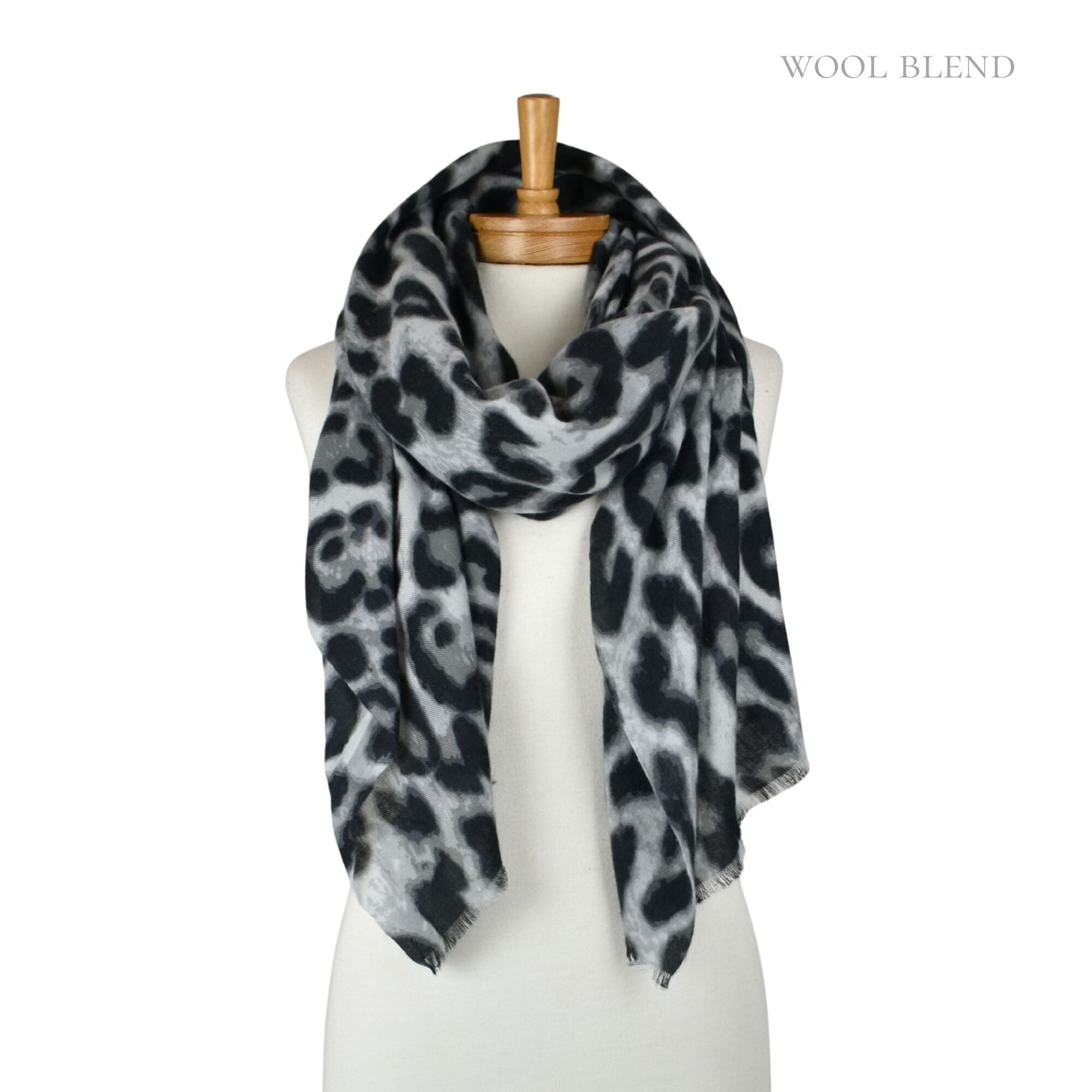 Luxe Leopard Scarf Grey