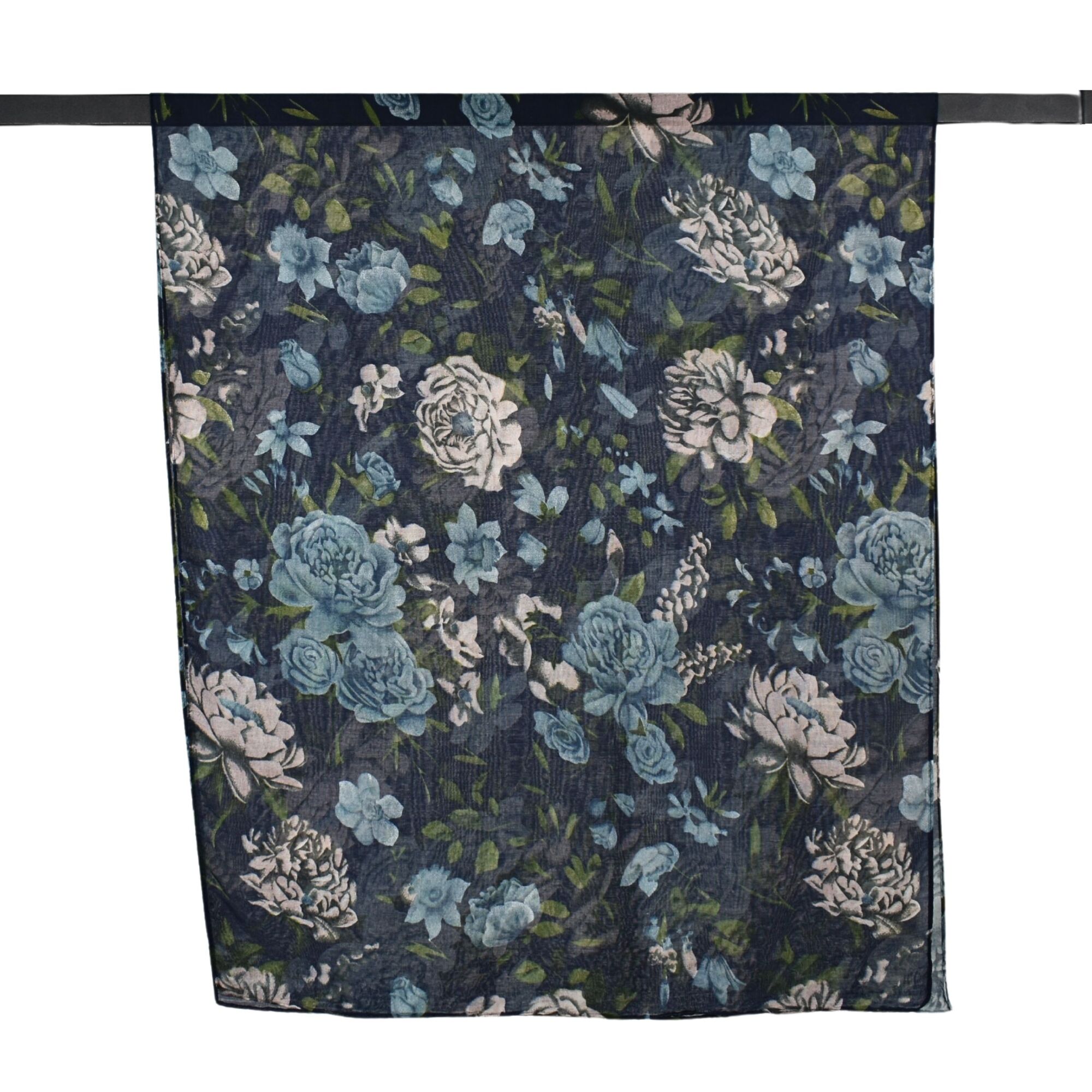 Peony Rose Garden Scarf Navy