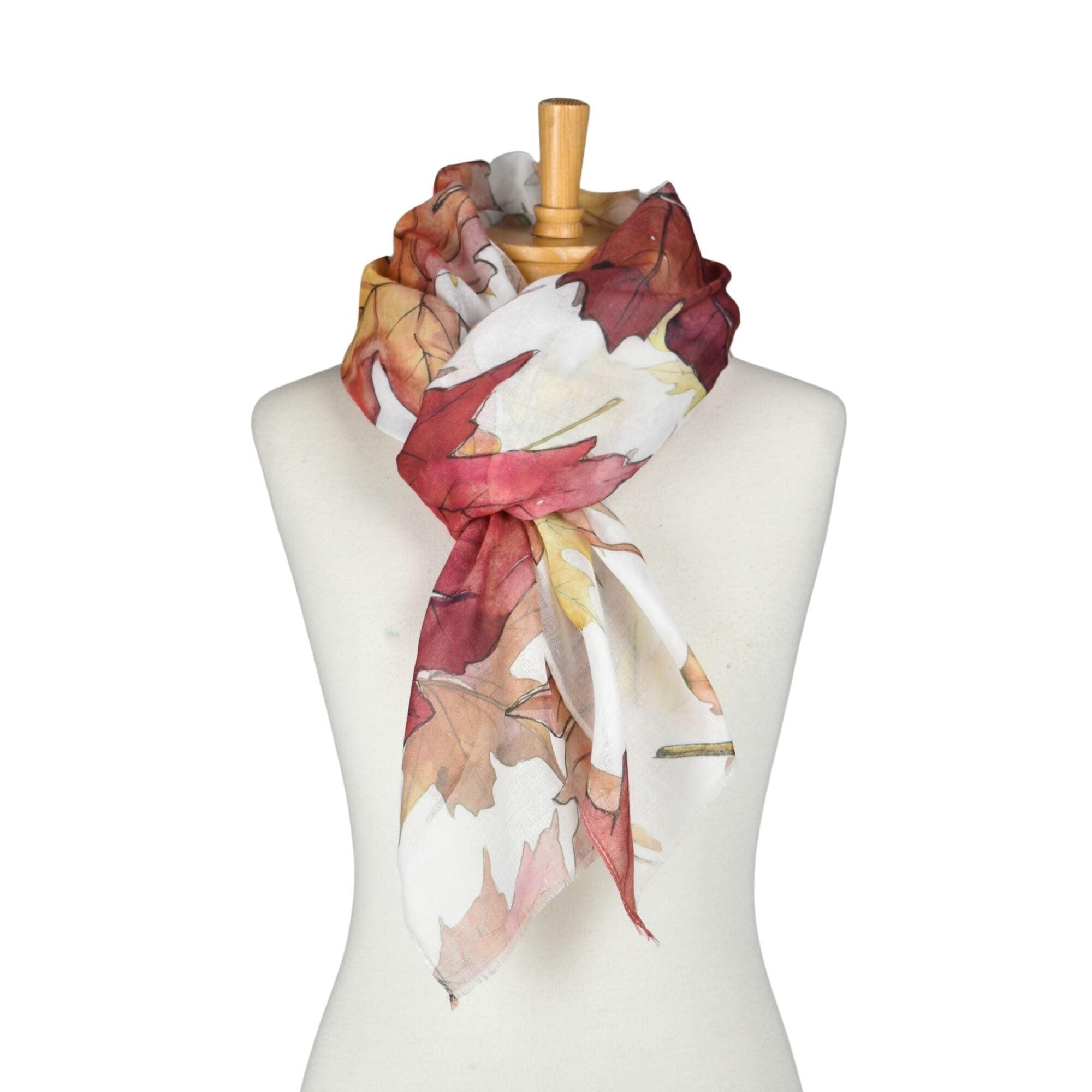 Autumn Maple Leaf Scarf Brown