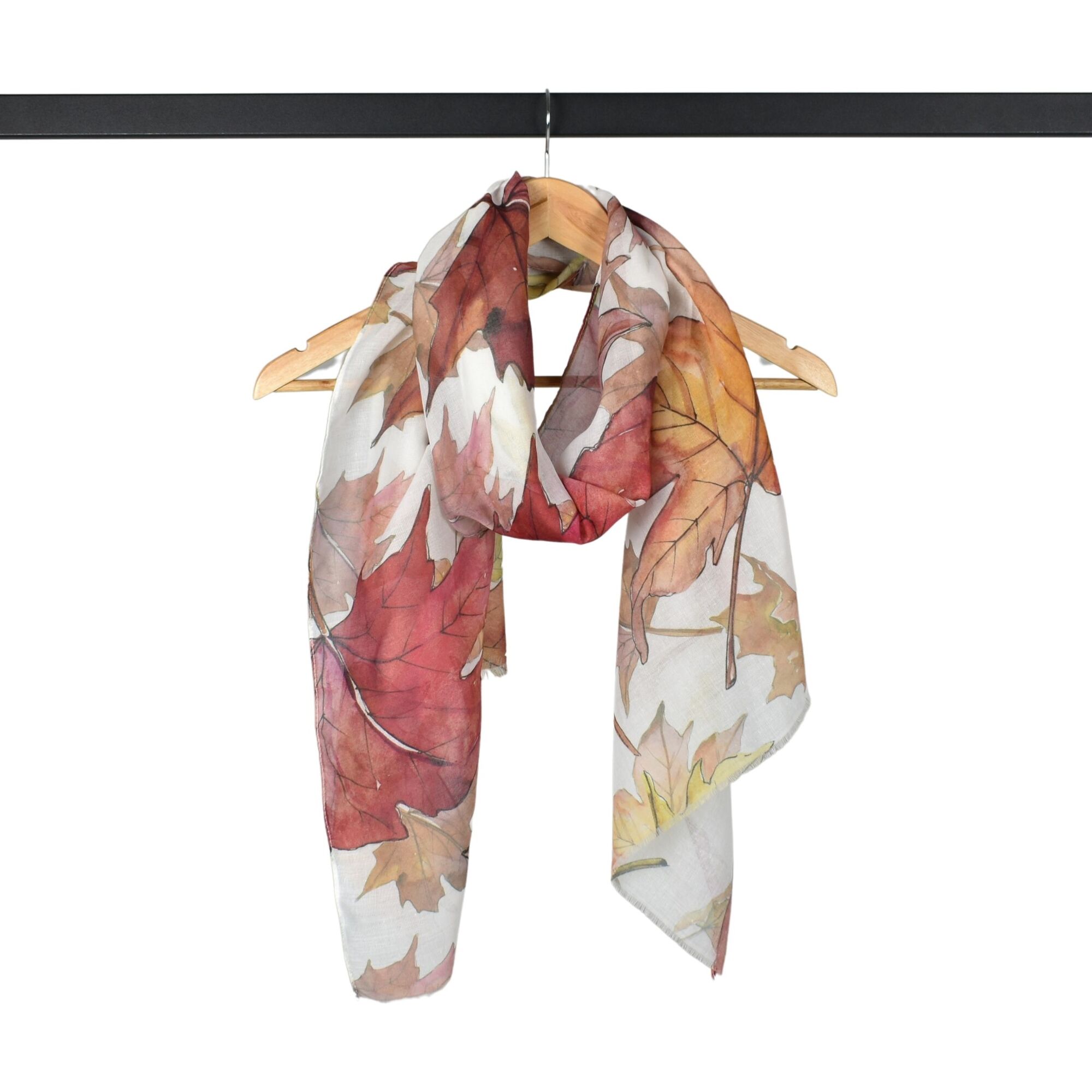 Autumn Maple Leaf Scarf Brown