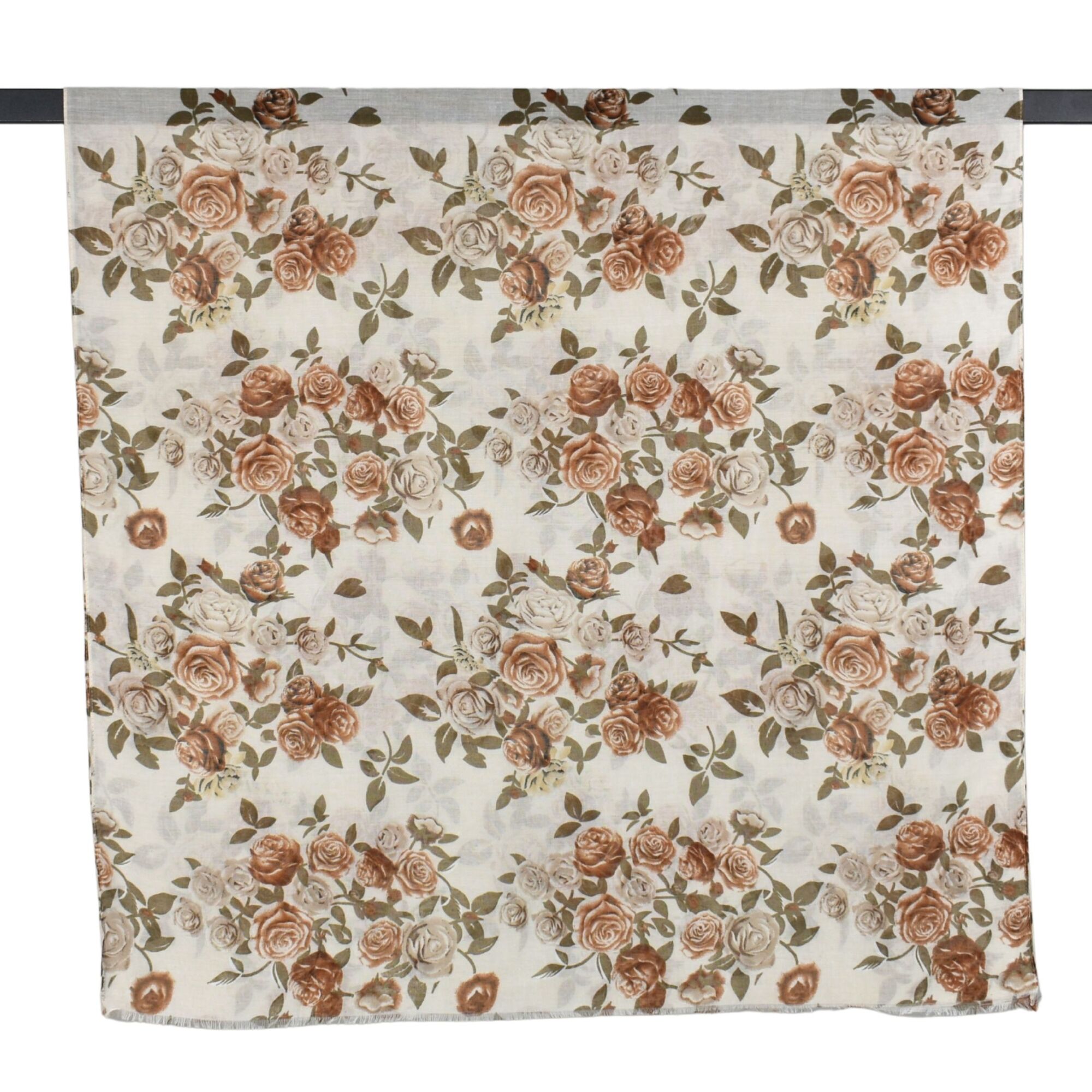 Vintage Rose Garden Scarf White/Brown