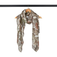 Ginkgo Leaf Scarf Brown