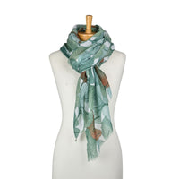 Ginkgo Leaf Scarf Green