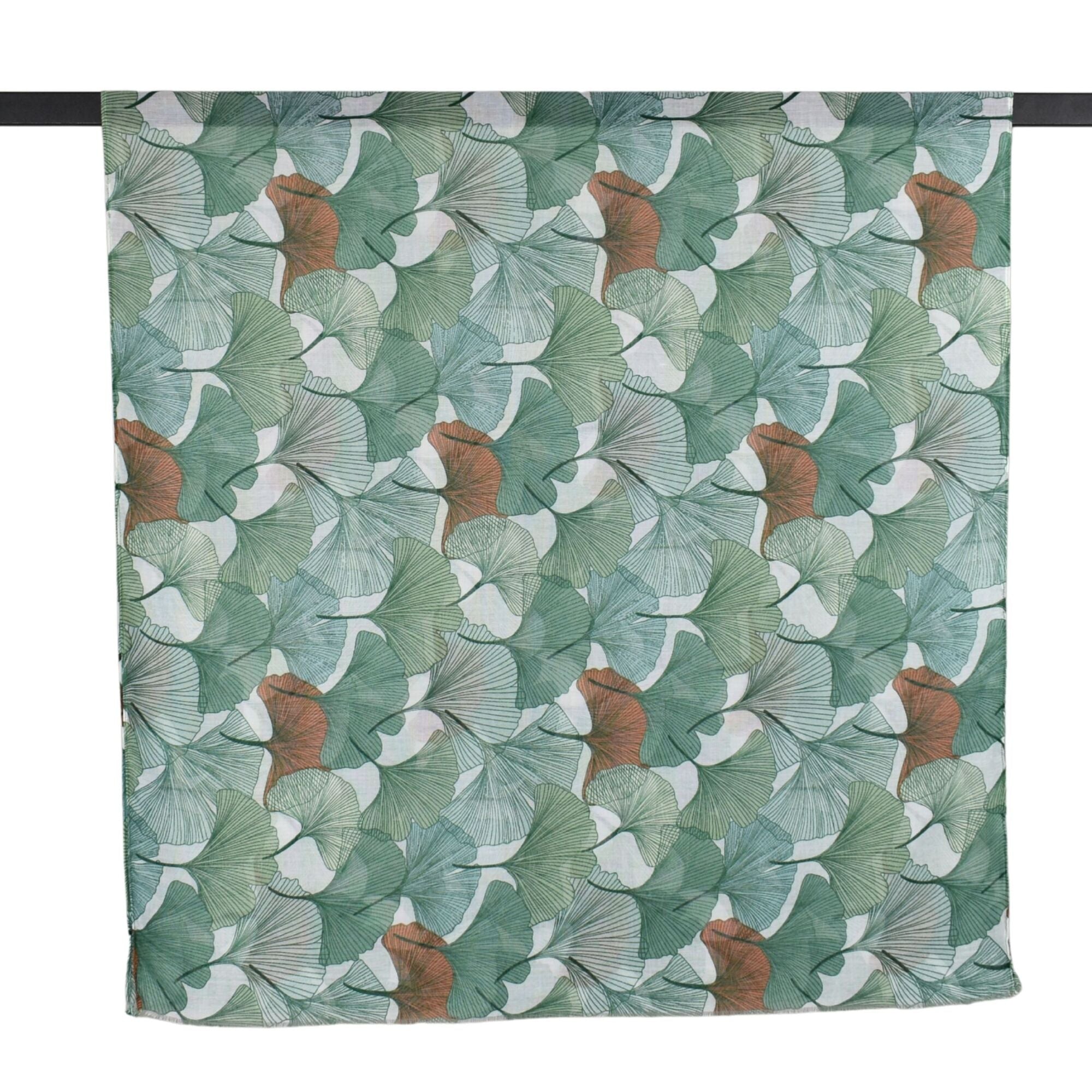 Ginkgo Leaf Scarf Green