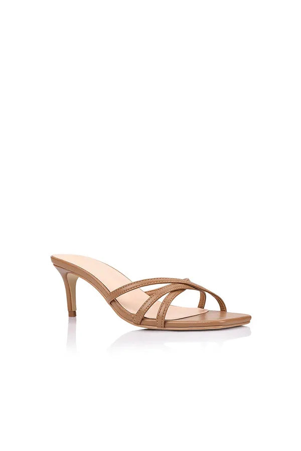 Tarzan Heeled Mules Dark Camel