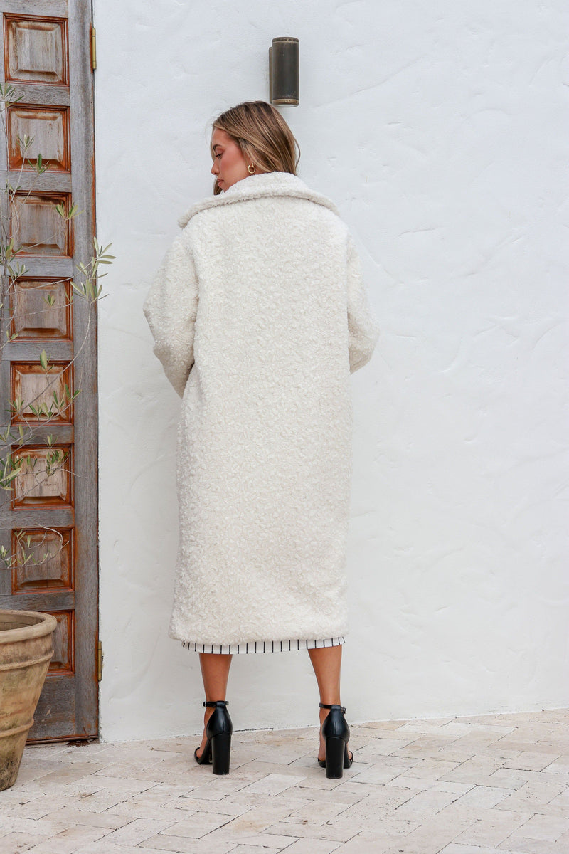 Hannah Teddy Coat White