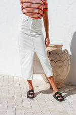 Lottie Denim Maxi Skirt White