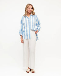 Olivia Stripe Shirt Blue