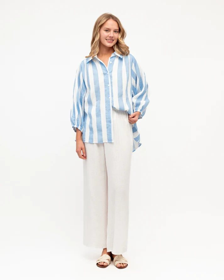 Olivia Stripe Shirt Blue