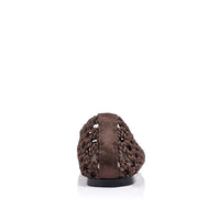 Evan Woven Ballet Flate Chocolate