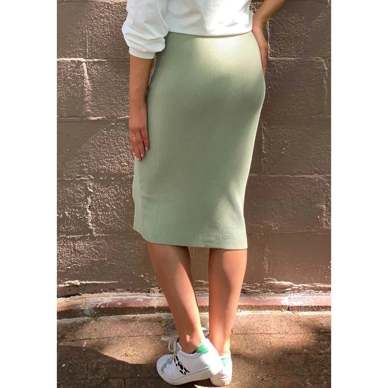 Dana Ribbed Skirt Green