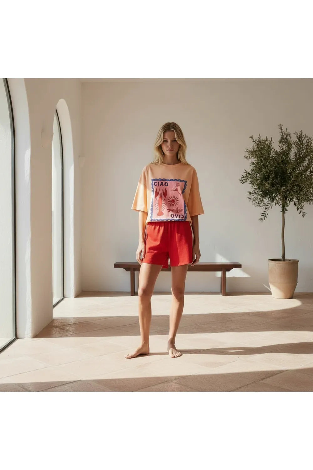 Ciao Seafood Short Set Orange