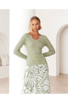 Gabby Rib Top Sage
