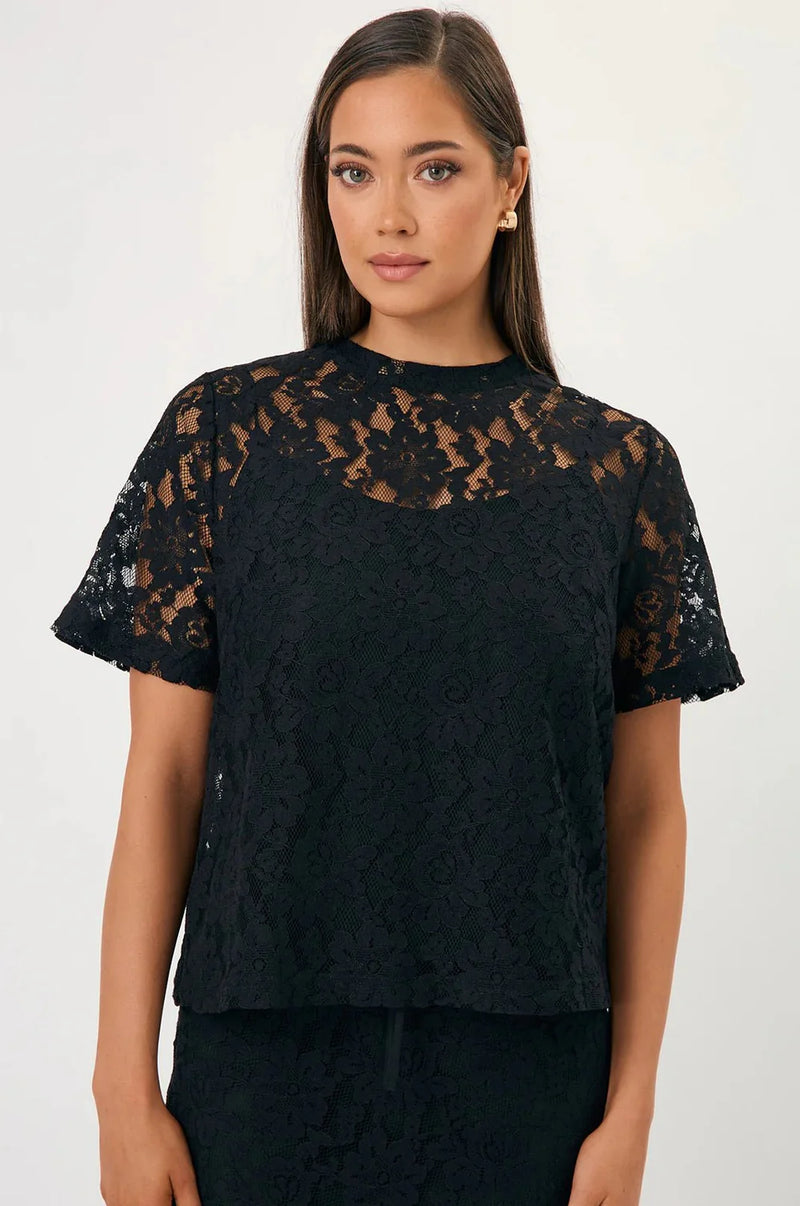 Arden Lace Top Black