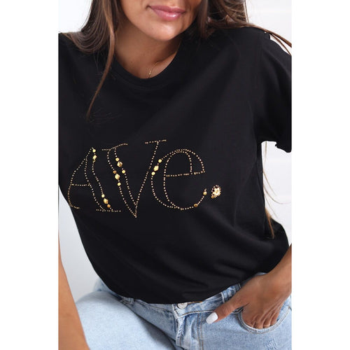Ave The Label Tee Black/Gold