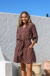 Emmalee Spot Dress Chocolate/White
