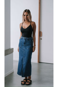 Amelia Denim Skirt Mid Blue