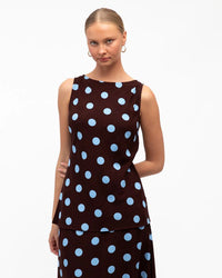 Sabrina Top Chocolate/ Blue