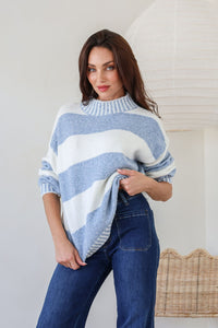 Tilly Stripe Knit Blue/Ivory
