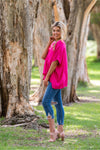 Faven Drape Top Magenta