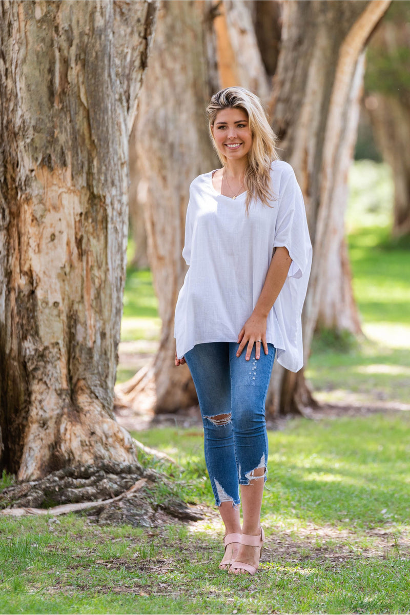 Faven Drape Top White