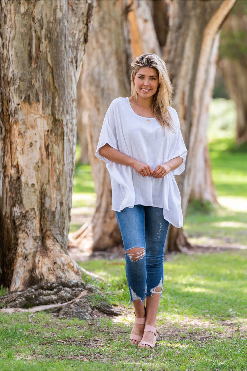 Faven Drape Top White