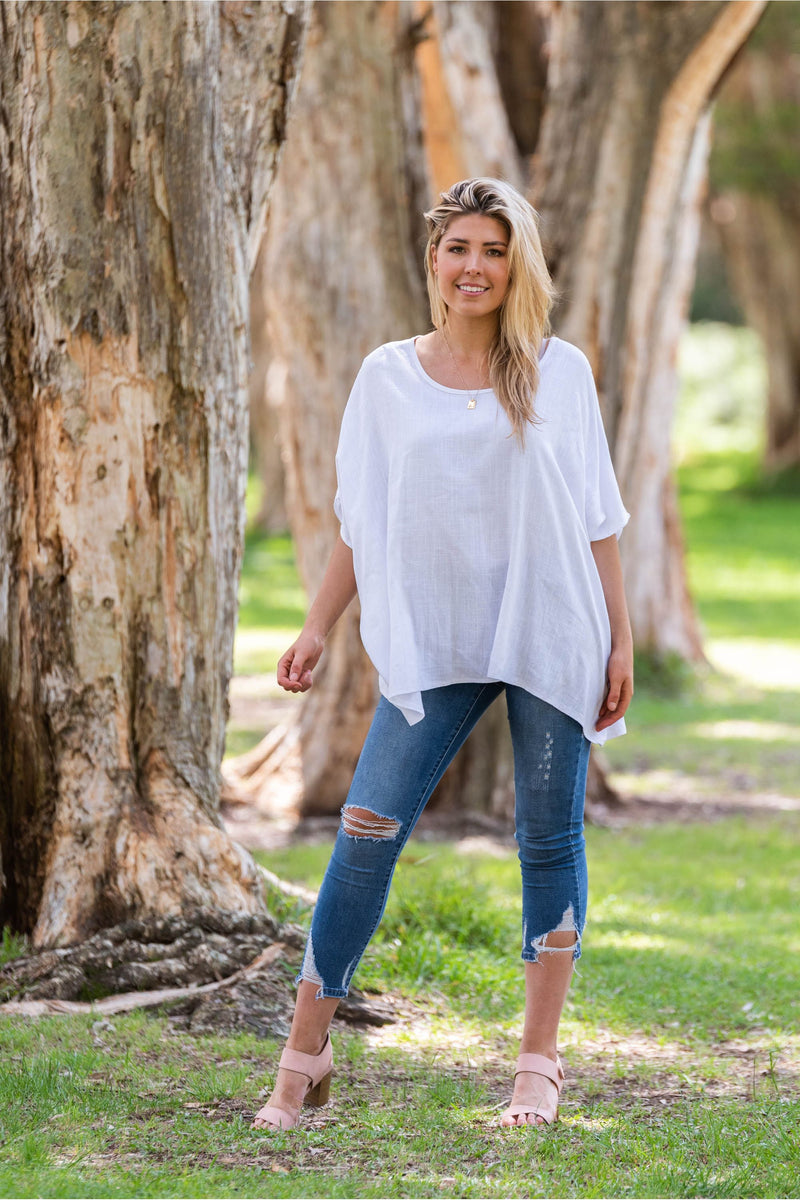 Faven Drape Top White