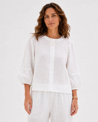 Sydney Puff Sleeve Top White